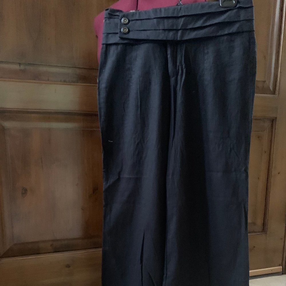 BRAND NEW Anthropologie Black Linen Pants